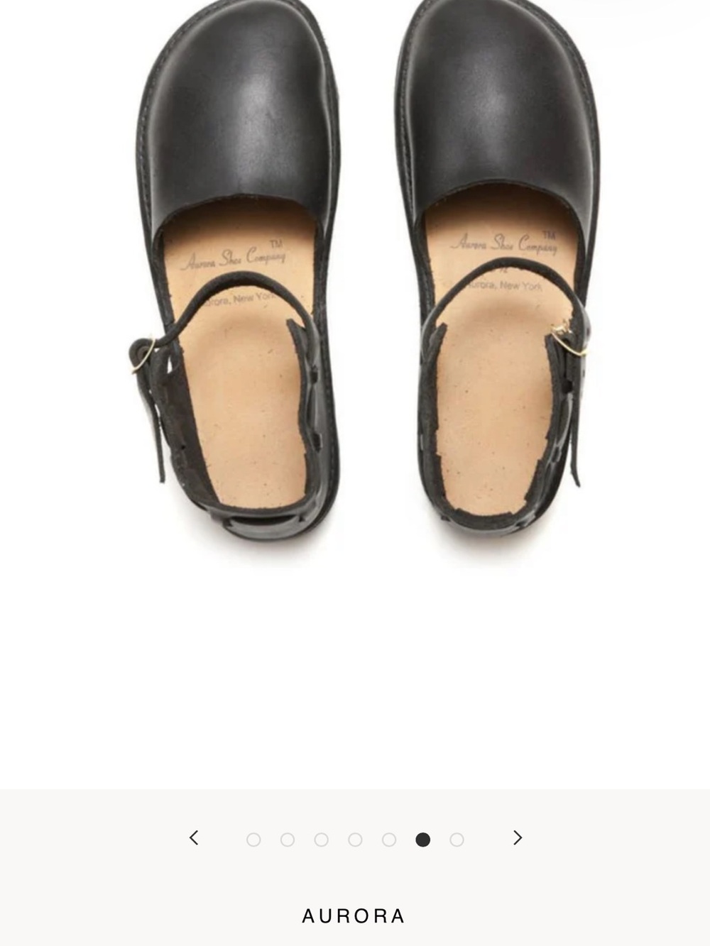 Aurora Shoe Company Black Leather Mary Jane Sandals